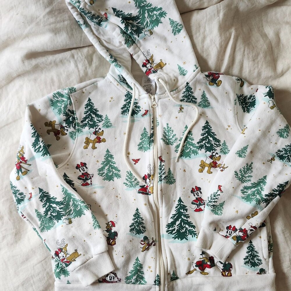 2022 Disney Parks Mickey & Friends Holiday Chritmas Zip Up Hoodie Jacket Size M